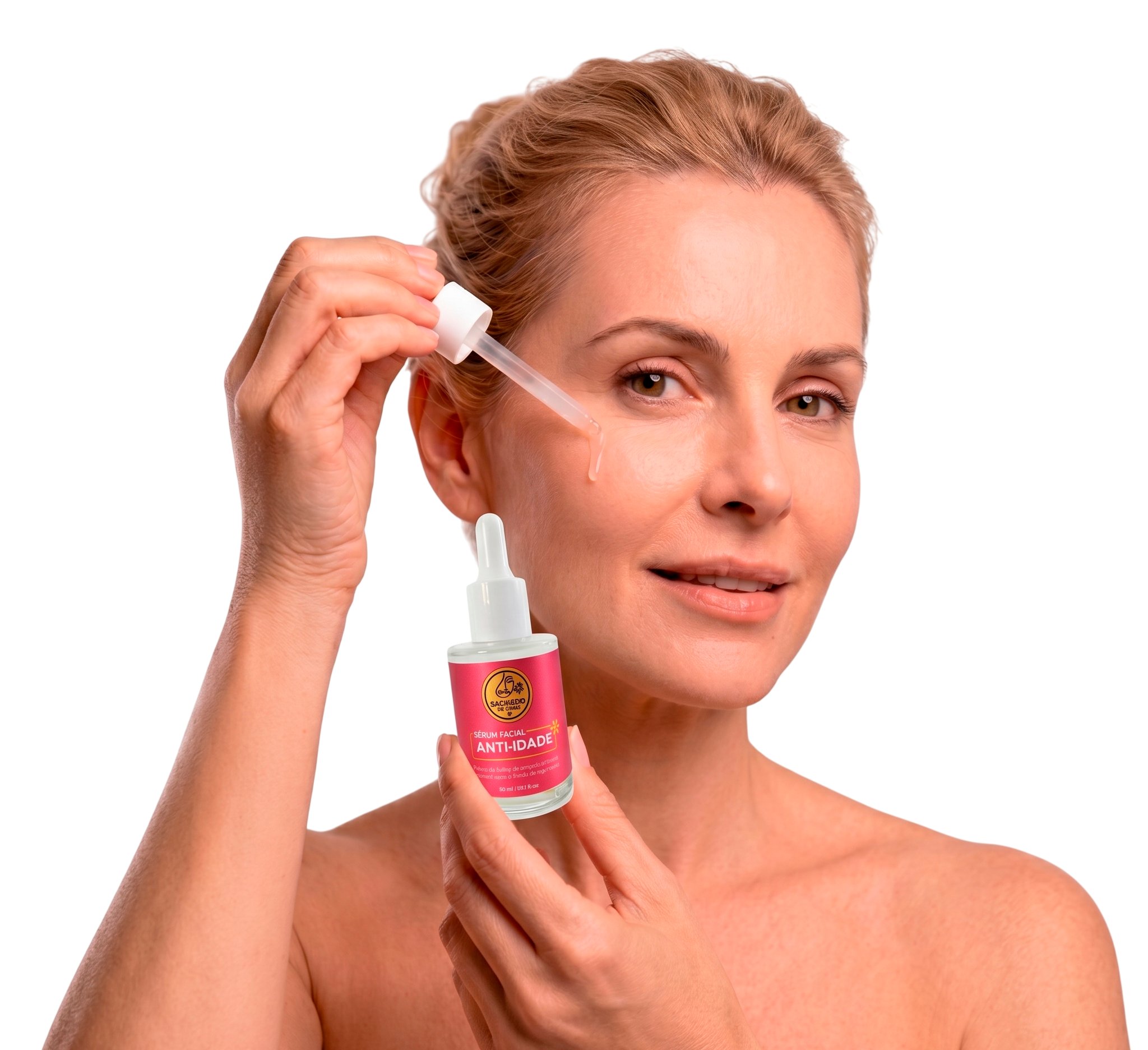 Aplicação do sérum facial Segredo da Pele