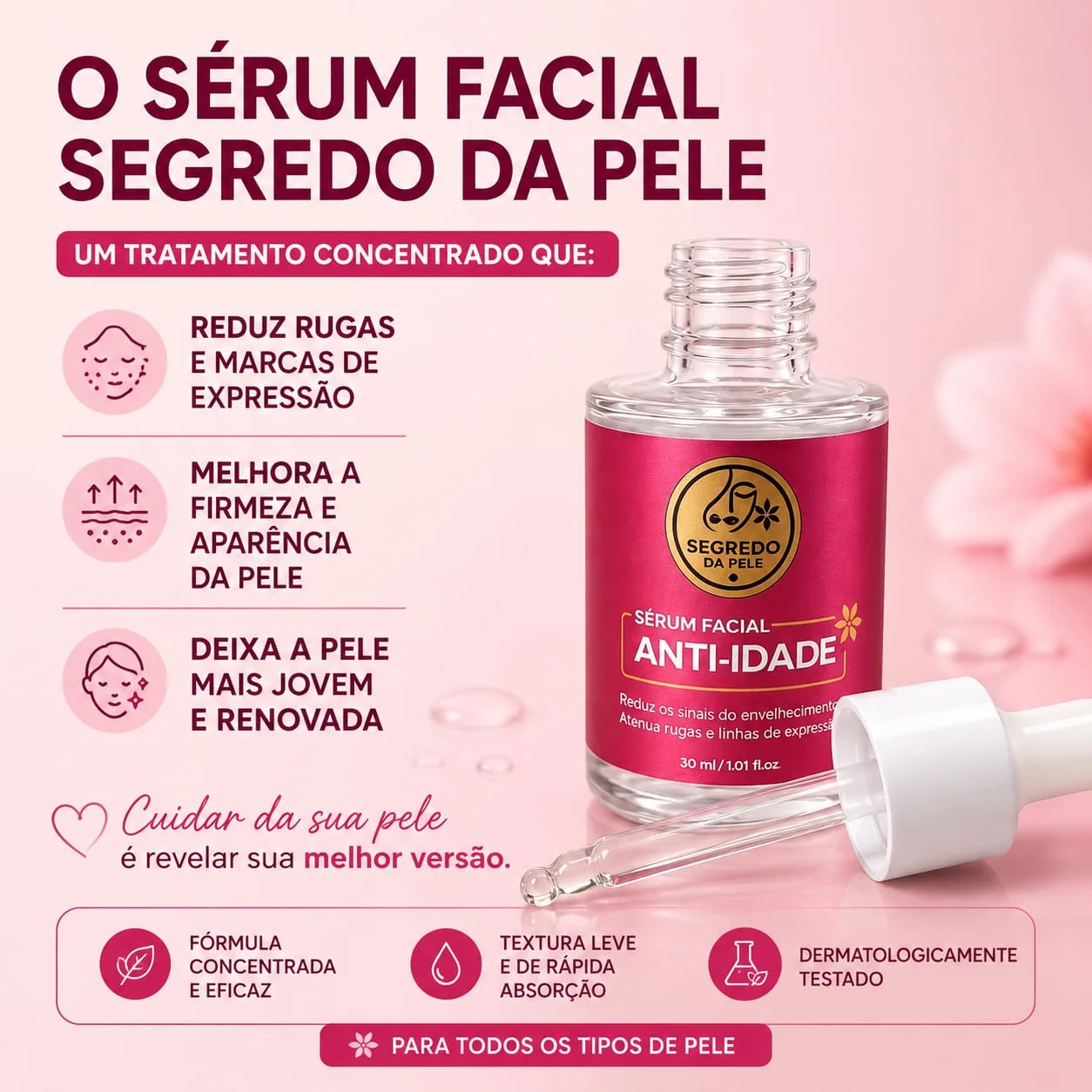 Sérum Facial Anti-Idade — Segredo da Pele