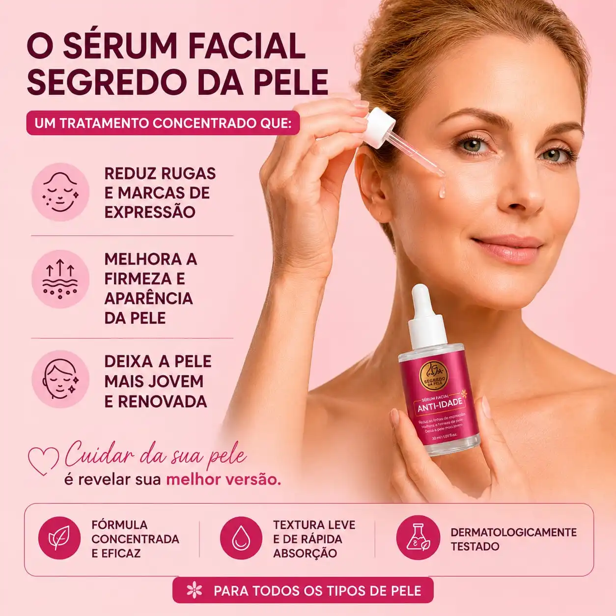 Sérum Facial Anti-Idade — Segredo da Pele